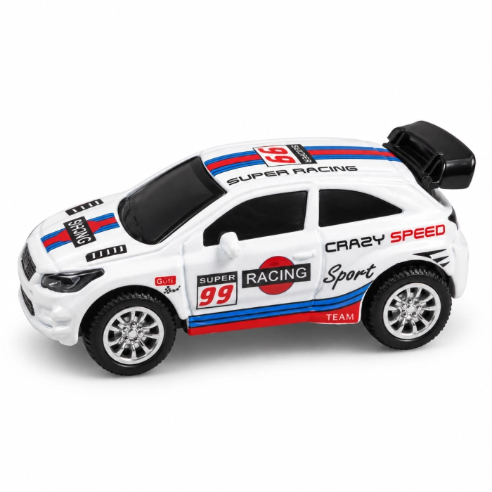 Mini samochód RC 1:64 biały Racing 99 sterowany pilotem